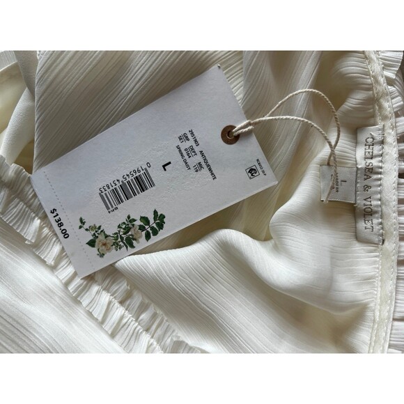 NWT Chelsea & Violet Satin Ruffle Tiered Maxi Dress Boho Wedding Family Photos - Picture 9 of 12